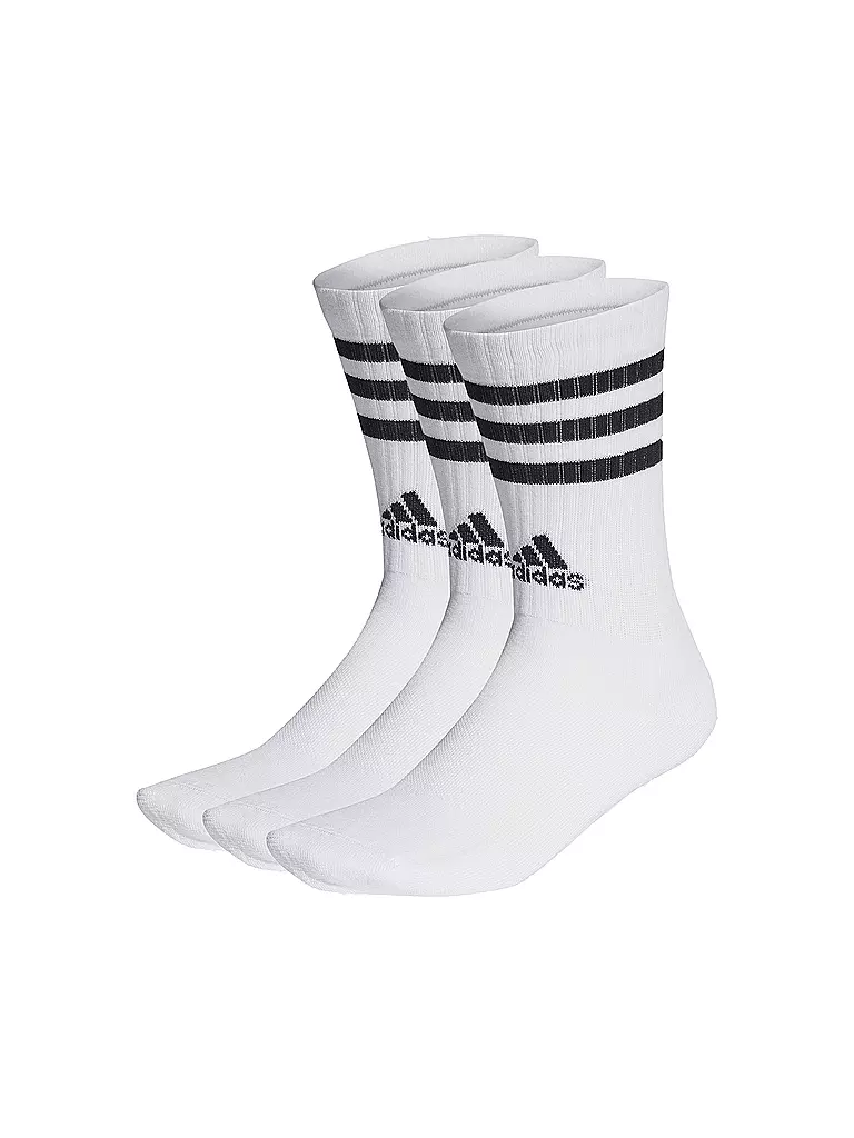 Adidas Freizeitsocken Streifen Cushioned Crew Socken Paar Weiss